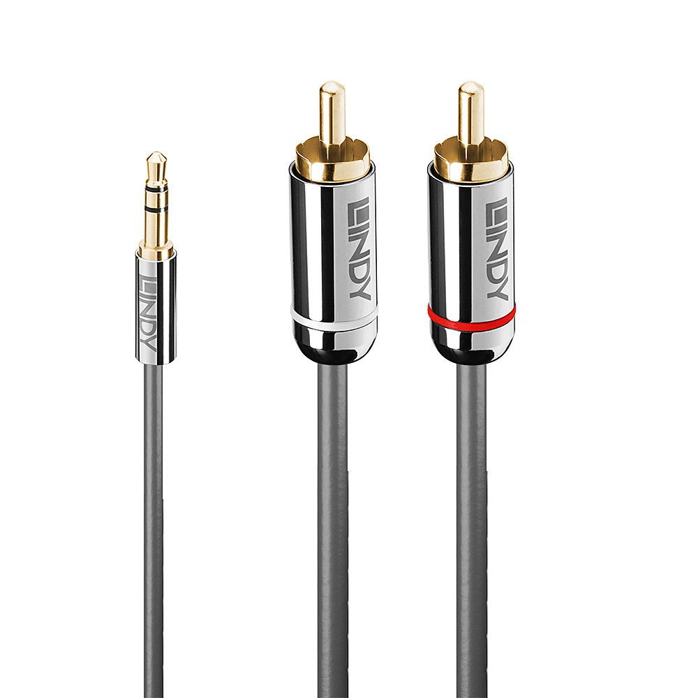 Line Audio Cable Lindy Cromo Line Audio Cable Stereo 3.5mm-RCA M-M 5m anthrazit - Cable ...