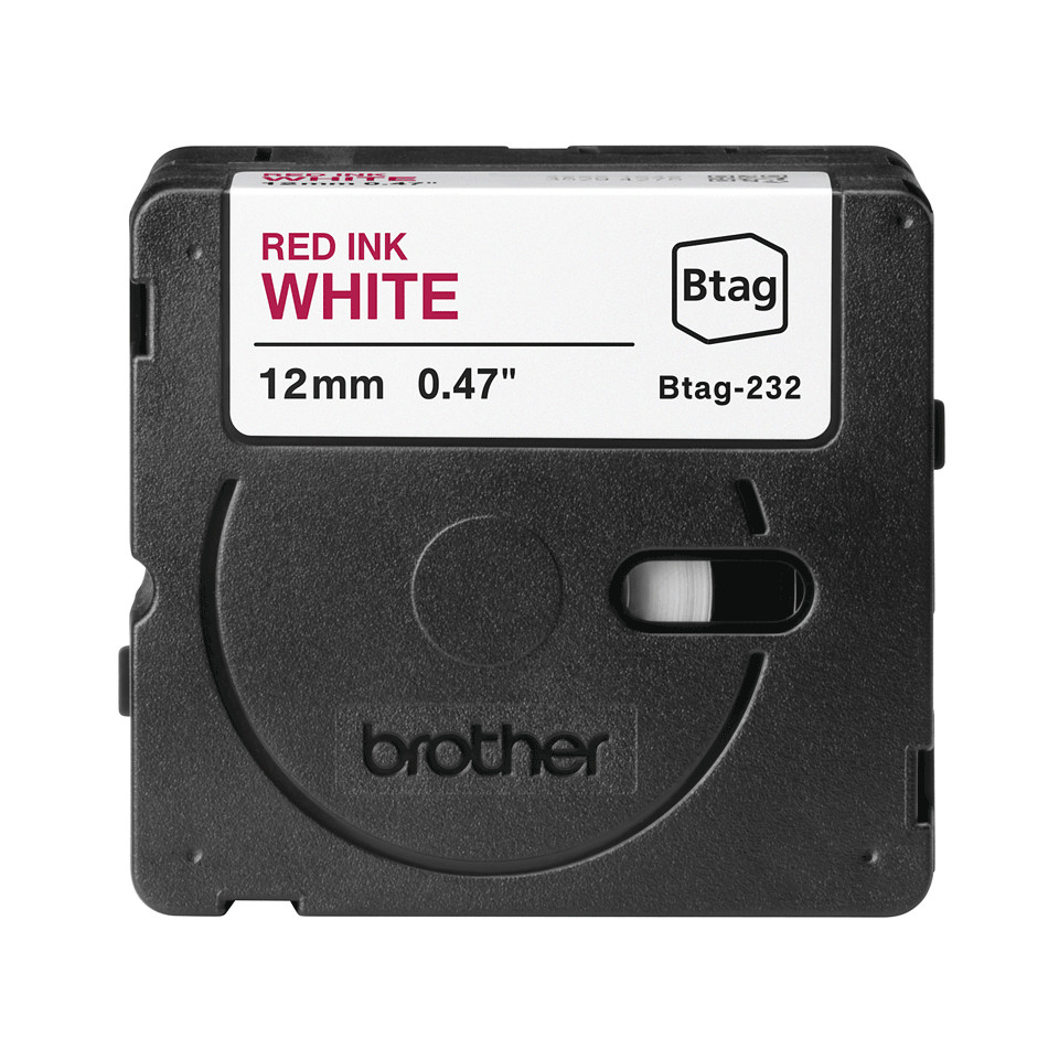 Nom Ribbon BROTHER Nom : Ribbon BTAG232 12MM Red on White
