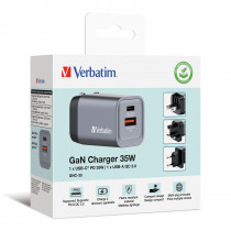 VERBATIM Chargeur secteur  GNC 1x port USB-A + 1x port USB-C 35W (Noir)
