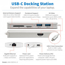 EATON TRIPPLITE USB-C Dock 4K HDMI USB 3.2 Gen 1 USB-A/C Hub GbE Memory Card 60W PD Charging