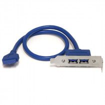 STARTECH Adaptateur de plaque femelle 2 ports USB 3.0 A à faible encombrement
