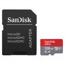 sandisk 128GB Ultra microSDXC 140MB/s+SD Adapter