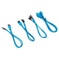 CORSAIR CC-8900247 Kit d'extension gainé pour panneau avant (30 cm) - Bleu - Kit de rallonges de câbles pour front panel - Bleu 