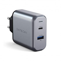 Satechi Chargeur secteur  Dual 1x port USB-A + 1x port USB-C 30W (Gris)