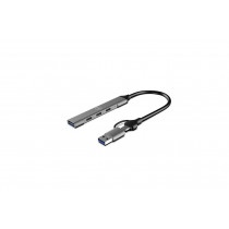 Mobility Lab HUB USB-C ULTRA SLIM + ADAPTATEUR  USB-C FEMELLE /USB-A MALE AVEC 1 PORT USB-A 3.0 et 3 PORTS USB-C