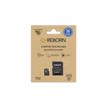 Reborn Micro SD Reconditionnee 16GB Class 10 UHS-I U1 + Adaptateur