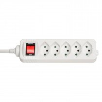 Lindy Mains 5 way gang socket Swiss with on/off Switch 2300W with overvoltage protection