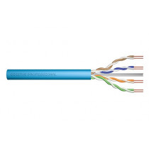 DIGITUS CAT 6A U-UTP installation cable 500 MHz Eca EN 50575 AWG 23/1 305 m drum simplex color blue