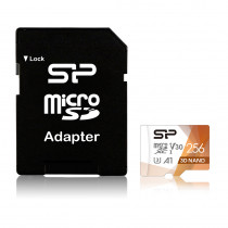 SILICON POWER Superior Pro Micro SDXC 256Go UHS-I U3 V30 +adaptateur