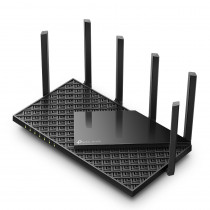 TPLINK AX5400 Tri-Band Wi-Fi 6E Router  AX5400 Tri-Band Wi-Fi 6E Router 574Mbps at 2.4GHz + 2402Mbps at 5GHz + 2402Mbps at 6GHz 6x Antennas Broadcom 1.7GHz Quad CPU