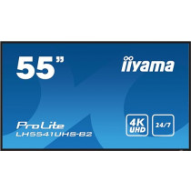 IIYAMA 55", dalle IPS, 4K UHD 3840x2160, 8ms, 500cd/m², Haut-parleurs, 3xHDMI, 1xVGA, USB, Media Player
