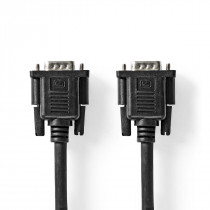 Nedis Câble VGA VGA Mâle VGA Femelle 15p Plaqué nickel Résolution maximale: 1280x800 2.00 m Rond ABS Noir Sac en Plastique