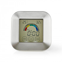 Nedis Thermomètre de cuisine Argent / Blanc Plastique Affichage numérique