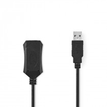 Nedis Câble USB actif USB 2.0 USB-A Mâle USB-A Femelle 480 Mbps 20.0 m Rond Plaqué nickel PVC Cuivre Label