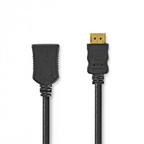 Nedis Câble HDMI Haute Vitesse avec ethernet HDMI Connecteur HDMI Femelle 4K@30Hz 10.2 Gbps 5.00 m Rond PVC Noir Label