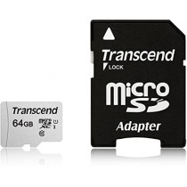 TRANSCEND Micro SDHC 64Go Class 10 + Adapt TS64GUSD300S-A