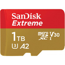 sandisk Carte Mémoire MicroSDXC SanDisk Extreme 1 To + Adaptateur SD jusqu'à 160 Mo/s, avec la Classe de Vitesse UHS 3 (U3), V30
