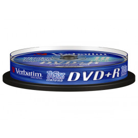 VERBATIM DVD+R 4.7 Go certifié 16x (pack de 10, spindle)