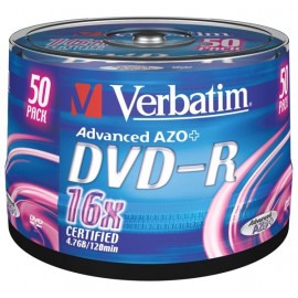 VERBATIM DVD-R 4.7 Go certifié 16x (pack de 50, spindle)