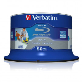 VERBATIM BD-R SL 25 GO VITESSE 6X IMPRIMABLE (PAR 50, SPINDLE)