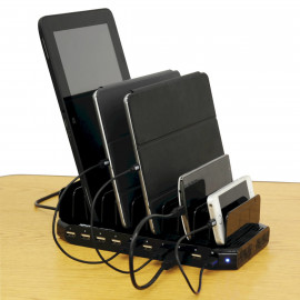 EATON TRIPPLITE 10Port USB Charging Station with Adjustable Storage 12V 8A 96W USB Charger Output Schuko Power Cord