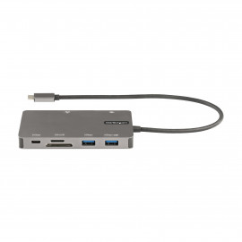 STARTECH Adaptateur multiport USB-C vers HDMI 4K 30 Hz ou VGA, Hub 3 ports USB 3.0, RJ45, SD/microSD et Power Delivery 100W