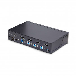 STARTECH StarTech.com 4-Port DisplayPort 1.4 KVM Switch, 8K 60Hz / 4K 144Hz, 2x USB 3.0 Ports, 4x USB 2.0 Ports, Hotkey Switching, TAA Compliant (D86A2-4-PORT-8K-KVM)