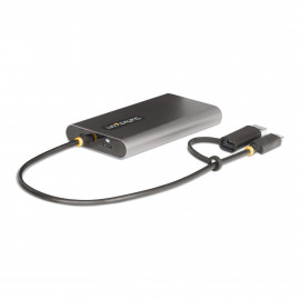 STARTECH StarTech.com USB-C to Dual-HDMI Adapter, USB-C or A to 2x HDMI, 4K 60Hz, 100W PD Pass-Through, 1ft (30cm) Built-in Cable, External Video Graphics Adapter
