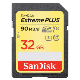 sandisk Extreme Plus 32GB SDHC Mem Card 90MBs