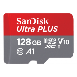 sandisk Carte Ultra PLUS microSDXC 128GB + SD Adapter 150MB/s  A1 Class 10 UHS-I