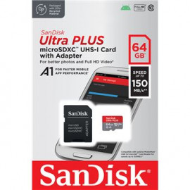 sandisk Ultra PLUS 64GB SDXC Memory Card 150MB/s