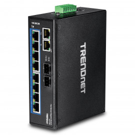 TRENDNET Switch industriel renforcé 8 ports Ethernet 10/100/1000 Mbps + 2 ports combo Ethernet Gigabit/SFP 1 Gbps