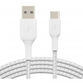 BELKIN Câble tressé USBA USBC 0.15m blan