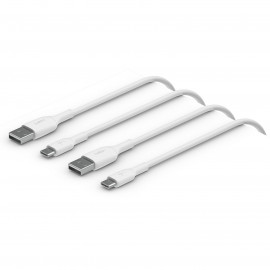 BELKIN USB-A to USB-C PVC White 1m Twin Pack