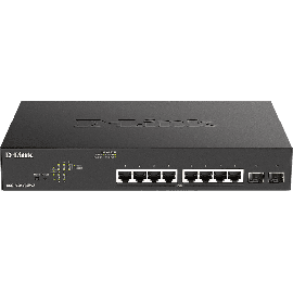DLINK 10-Port Layer2 PoE+ Smart Switch  10-Port Layer2 PoE+ Gigabit Smart Switch 8x 10/100/1000Mbit/s TP RJ-45 PoE Port 802.3af/at Power-over-Ethernet up to 30 Watt