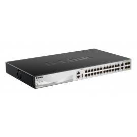 DLINK L3 Light Switch 24 Gigabit Ports & 2 10GBASE-T Ports & 4 10GbE SFP+ Ports Physical Stack Up To 9 Units