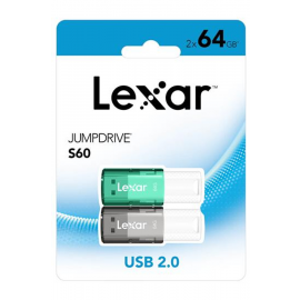 Lexar Pack 2 Cles Usb2 Jumpdrive 64Go S60