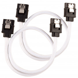 CORSAIR Câble SATA gainé Premium 30 cm (coloris blanc)