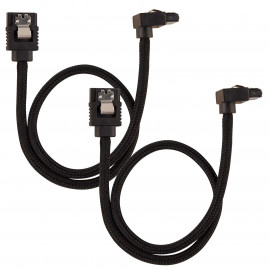 CORSAIR Câble SATA gainé Premium 30 cm connecteur coudé (coloris noir)
