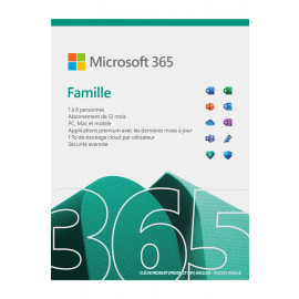 Microsoft 365 Famille Suite Office jusqu’à 6 utilisateurs 1 an PC Portable / Mac, tablette et smartphone