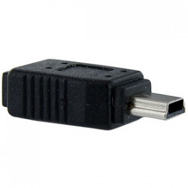 MCL Samar Adaptateur F/M Micro USB vers Mini USB - 1 x Micro Type B Femelle USB - 1 x Mini Type B Mâle USB - Noir 