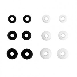 T'nB Lot de 6 paires d'Embouts de rechange pour Ecouteurs (Noir/Blanc)