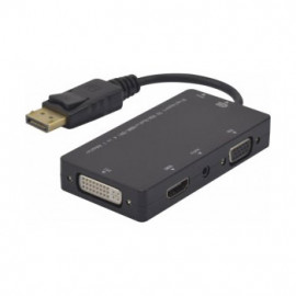 GENERIQUE Adaptateur multiple DisplayPort Mâle vers DVI + VGA + HDMI 0,23 m noir