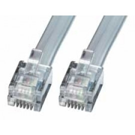 Lindy RJ-11 Cable silver Pin-Connection 15m