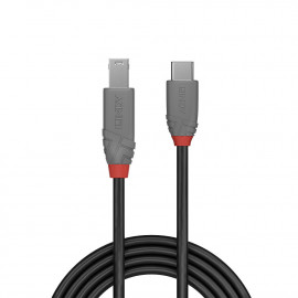 Lindy 0.5m USB 3.2 Type C to B Cable Anthra Line