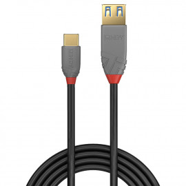 Lindy Câble Adaptateur USB 3.1 Type C vers A Anthra Line 0.15m