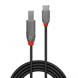 Lindy 2m USB 2.0 Type C to B Cable Anthra Line