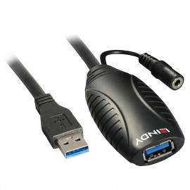 Lindy USB 3.0 Active Extension 15m supports USB SuperSpeed transfer rates up to 5Gbitps