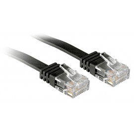 Lindy Cat.6 Flat Ribbon Patch Cable Black 2m Without Shielding