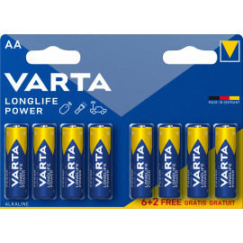 Varta Pack de 8 piles Alcaline type AA 1,5V (LR6)